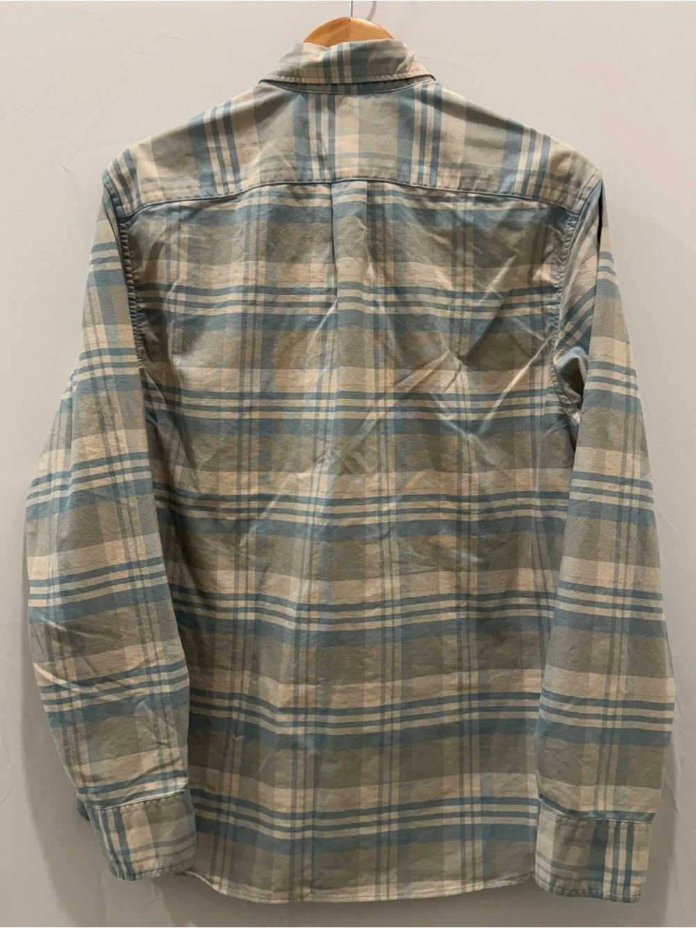 J.Crew Flex Oxford Shirt Mens Large Slim Fit Light Blue Plaid Button Down OCBD